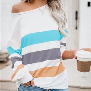 Color Block Long Sleeve Top